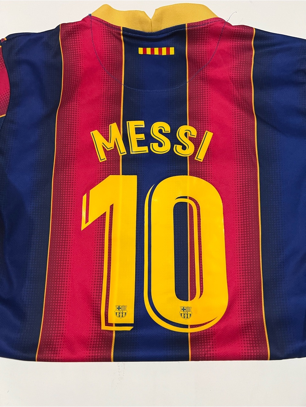 Kids' Soccer Jersey - Red & Blue Striped #10